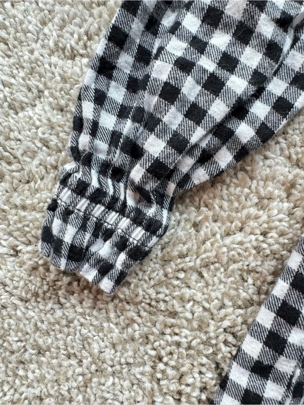 Wonder Nation Toddler Girl Gingham Dress Size 3T Black White Long Sleeve Dress